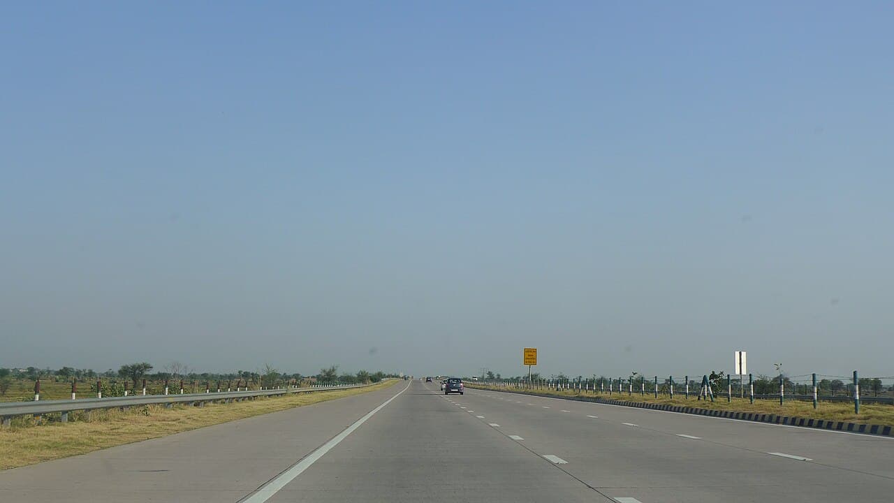 Yamuna Expressway connecting Delhi, Mathura, and Agra